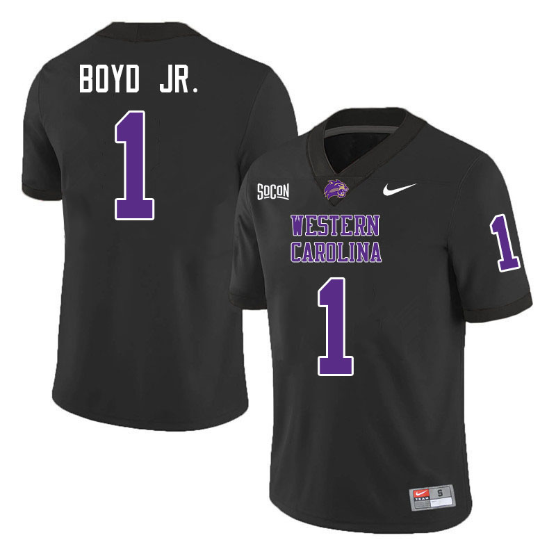 Western Carolina Catamounts #1 Patrick Boyd Jr. College Football Jerseys,Uniforms-Black